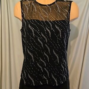St. John Black shimmery dressy Knit Tank Top